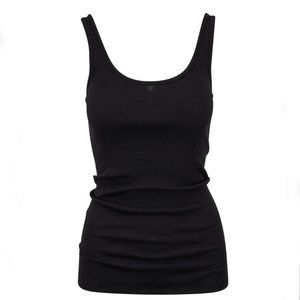 Vince pima cotton black tank top with pocket